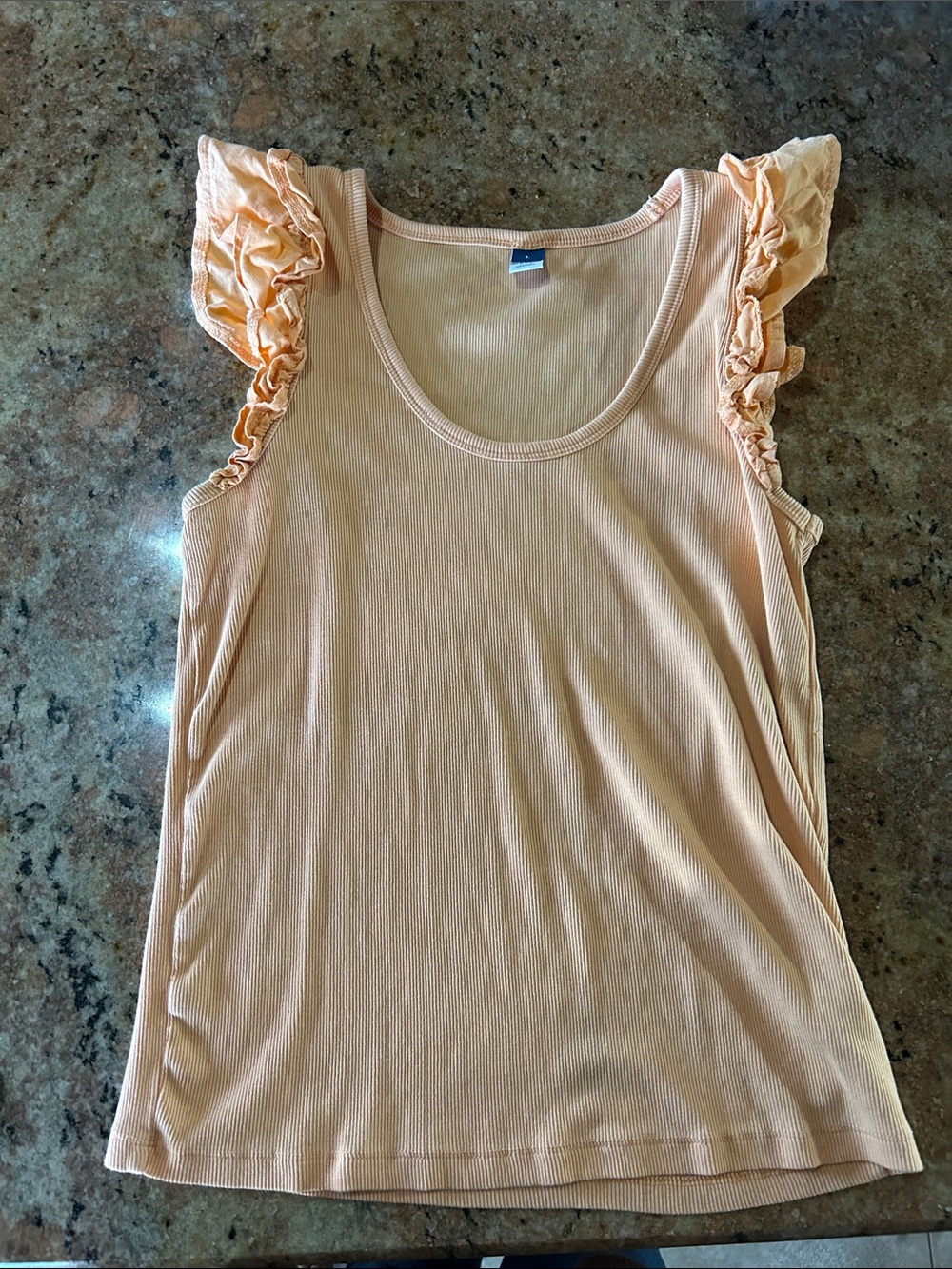Old Navy Peach Ruffle Sleeve Tank Top